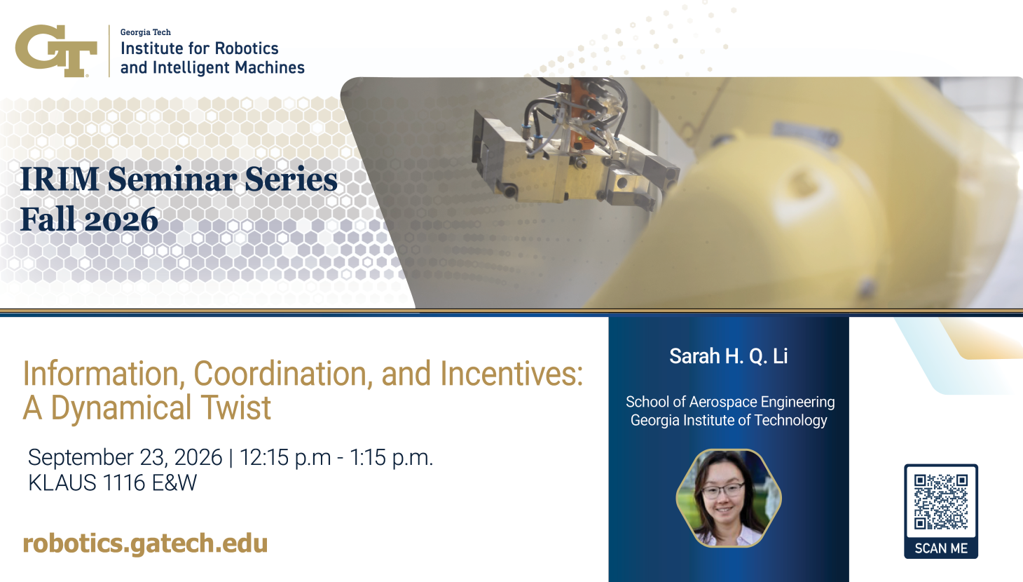 IRIM Fall 2026 Seminar Series | Information, Coordination, and Incentives: A Dynamical Twist