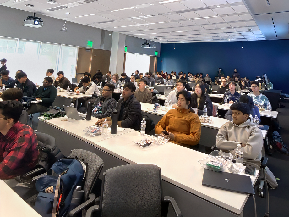 students seated in a lecture hall